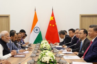 PM Modi attends the BRICS dinner alongside Russia's Vladimir Putin and China's Xi Jinping.